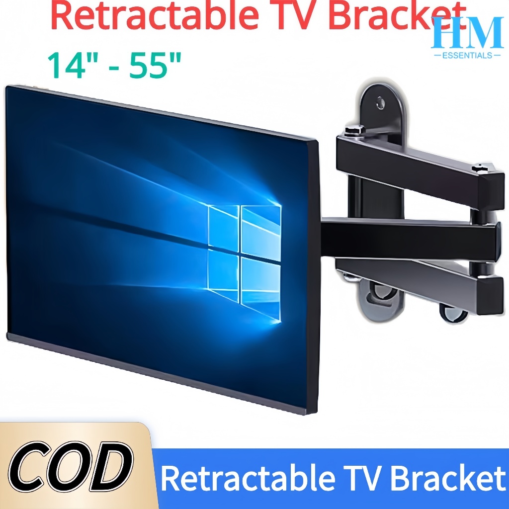 10-55 Inch Retractable TV Bracket Wall Mount TV Rack Monitor Mount ...