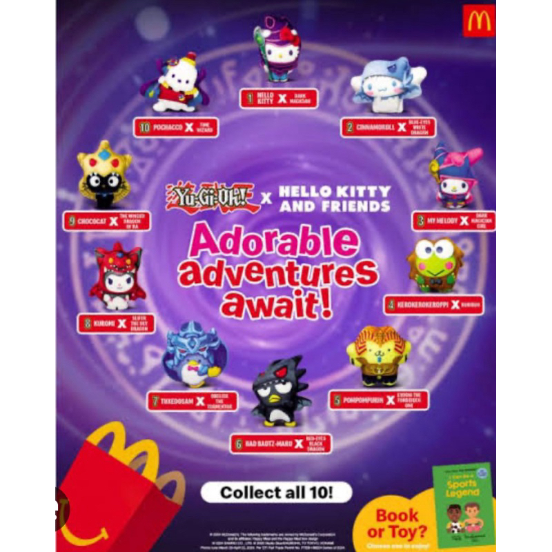 2024 McDonald's Happy Meal Toys Sanrio Yu-Gi-Oh X Hello Kitty & Friends ...