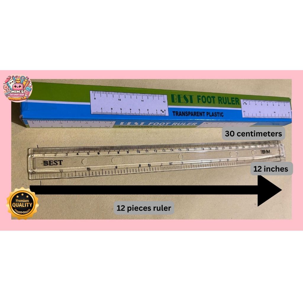 Best Foot Transparent Plastic Ruler measurements 30cms / 12inches ...