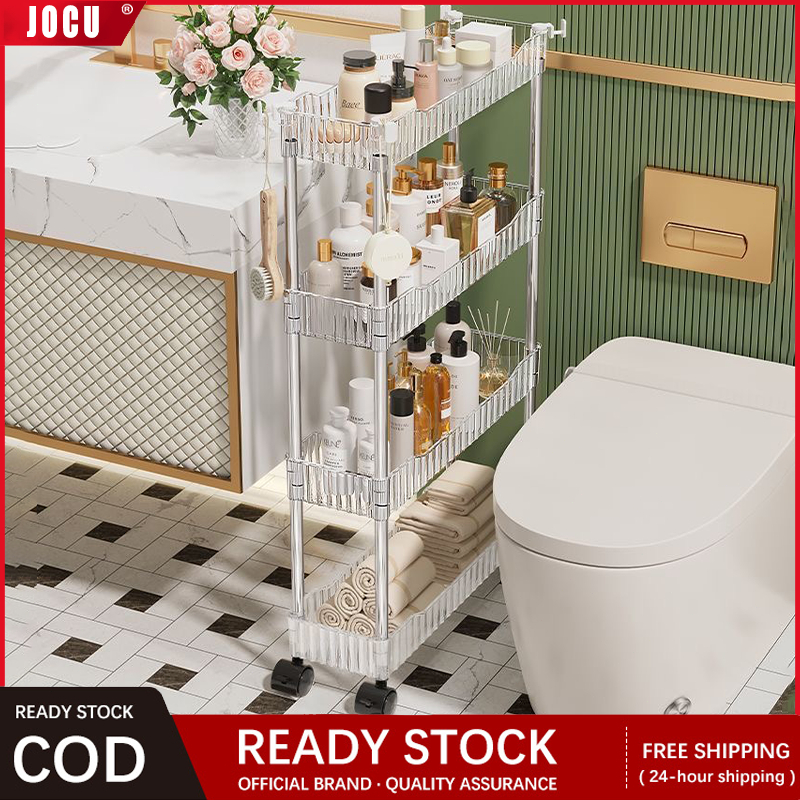 Transparent Trolley Cart Comfort Room Corner Organizer Rack Bathroom ...