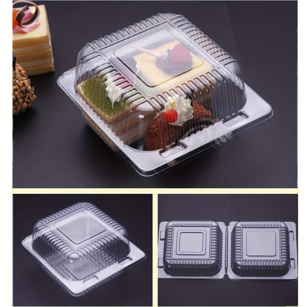 50/100 Pcs Plastic box fiesta tray dessert Pastry food storage box ...