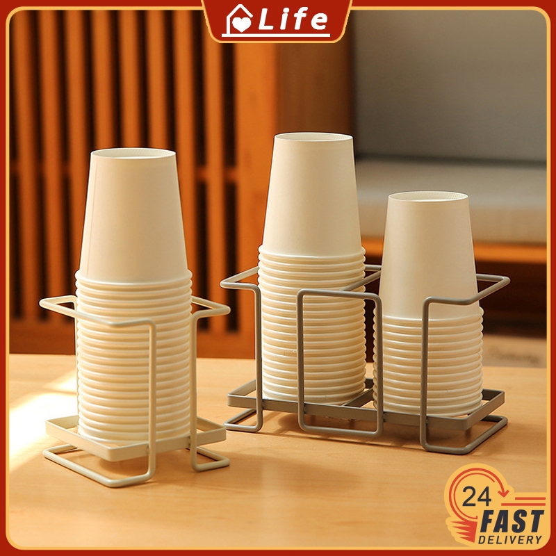Paper Cup Holder Metal Paper Cup Rack Disposable Cup Storage Rack for ...