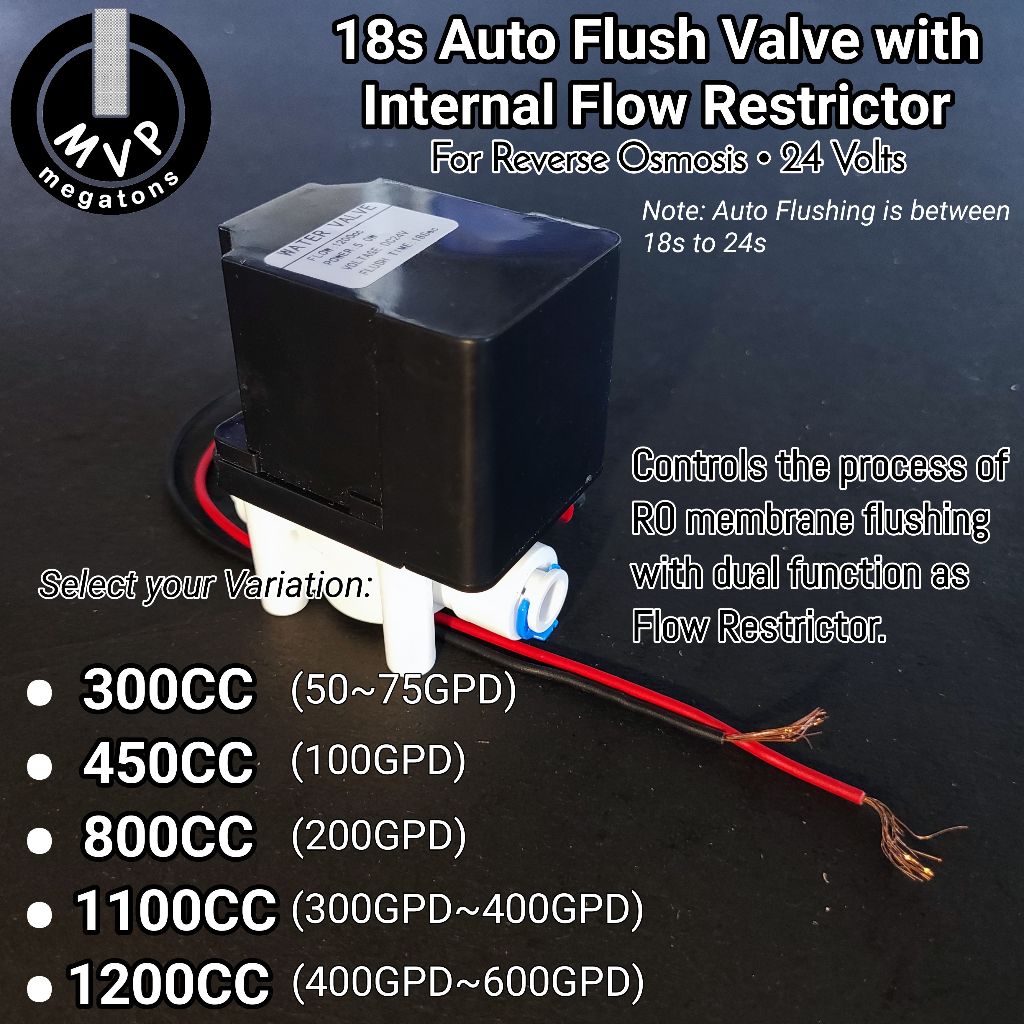 Auto Flush Valve 18s with Internal Flow Restrictor 24 Volts 1/4