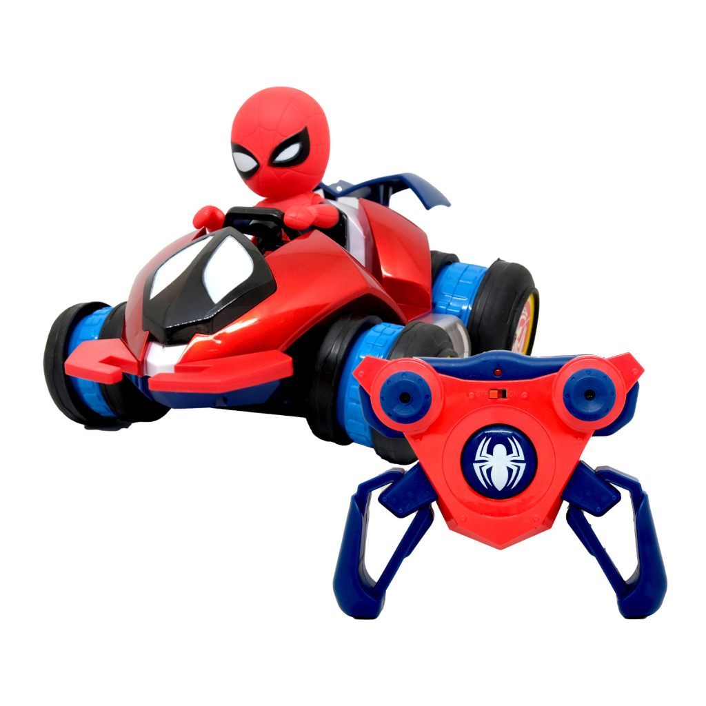 Marvel Avengers Spiderman Remote Control 360 Degree Spin Stunt Car Toy ...