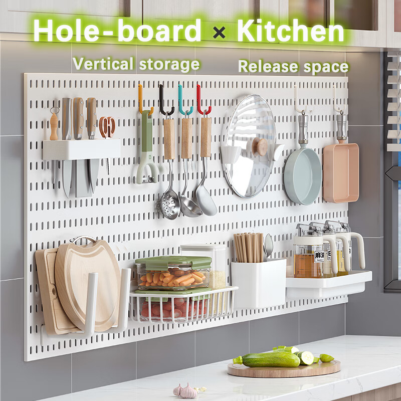 DIY pegboard organizer Wall-mounted Storage Rack without Nailing Gluing ...