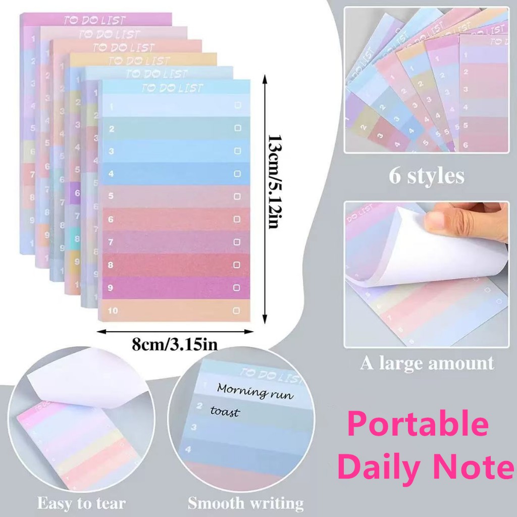 50 Sheets To Do List Sticky Notes,Multicolors Lined Sticky Notes Self ...