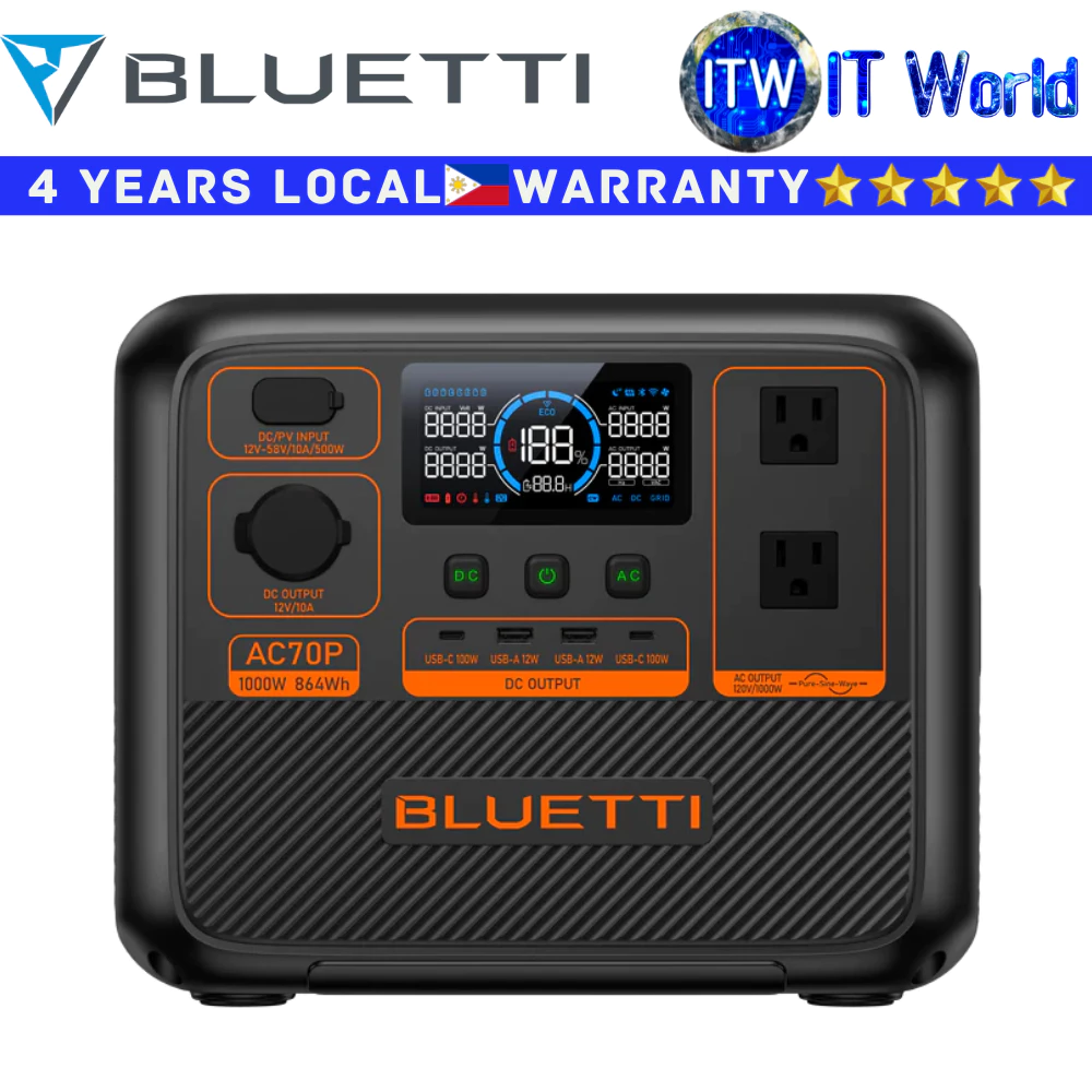 Bluetti AC70P Portable Power Station 1000W 864Wh Philippines