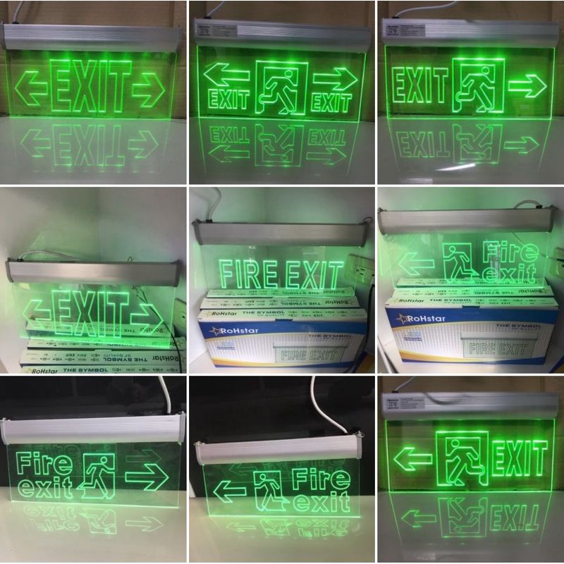 【COD & Ready】 Rechargeable Exit Fire Exit emergency light Construction ...