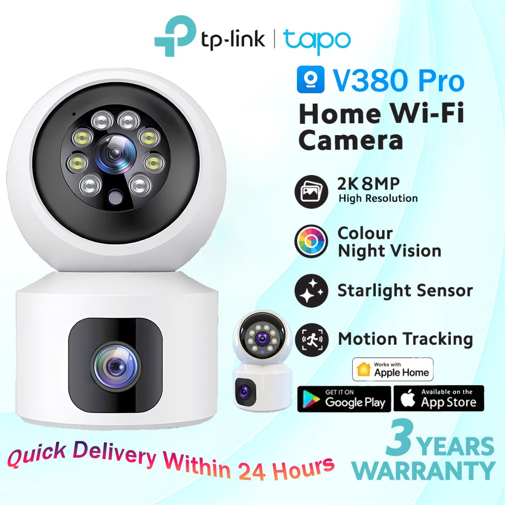 BUY 1 TAKE 1 V380 Pro CCTV Camera 4K HD Dual Len Dual Screen Night ...