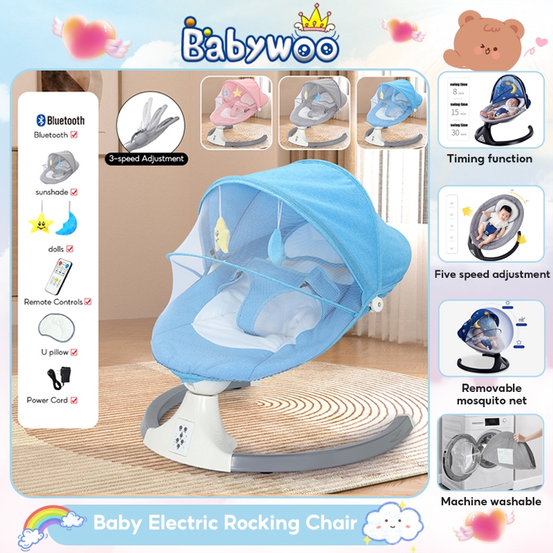 Baby Electric Rocking Chair Foldable Newborn Baby Rocking Chair Smart ...