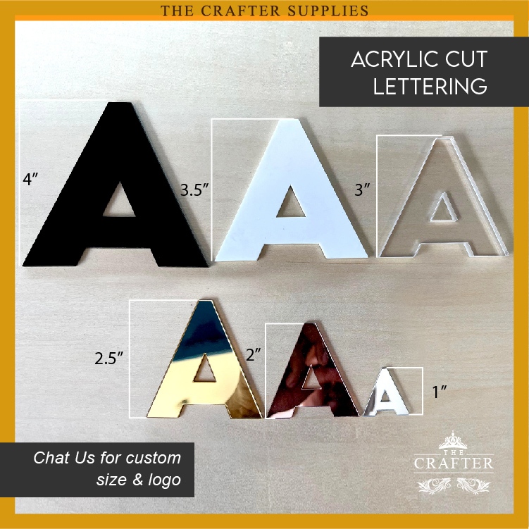 Acrylic Letters and Numbers 1 - 4inches Part 1 Pre Cut Size Plastic ...
