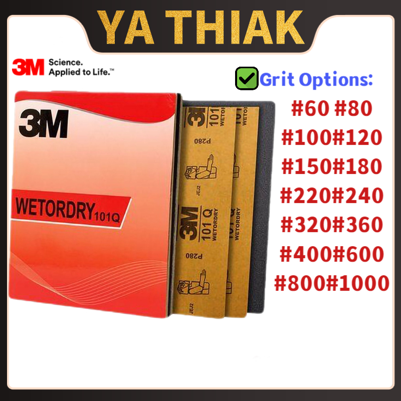 3M Sandpaper Wetordry 101Q – #60 to #1000 Grit | Per 100pcs | Dry & Wet ...