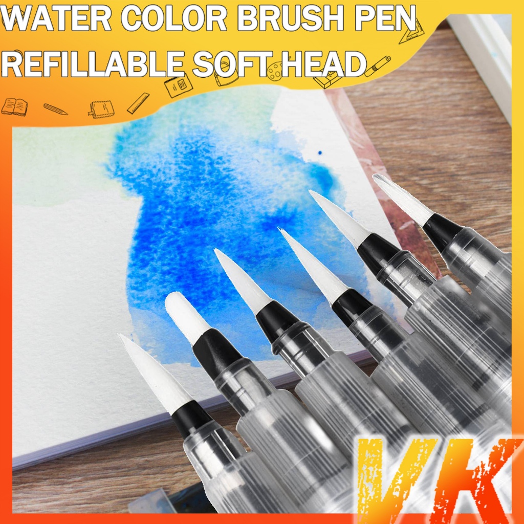 VK Coloring Brush Watercolor Pen Set Refillable Pigment Pen Soft Head Water  Storage Paint Brushes