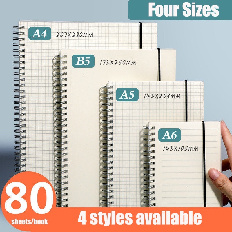 80 Sheets Binder Loose Leaf Spring Notebook A6/B5/A5 Easy Styled ...