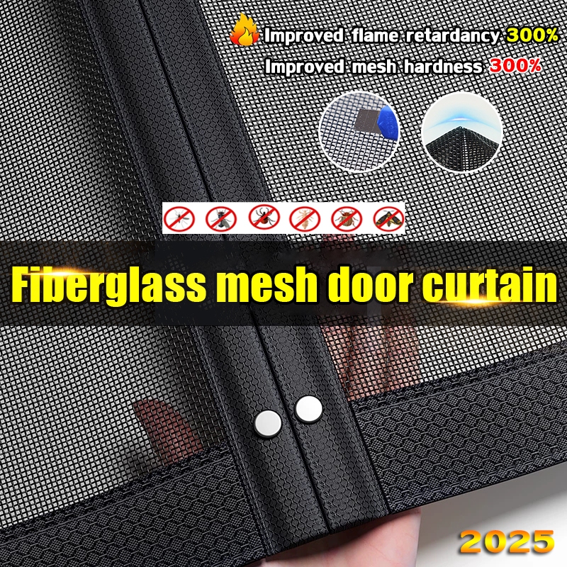 Fiberglass woven Magnetic Curtain Door Curtain Encryption Thickened 100 ...