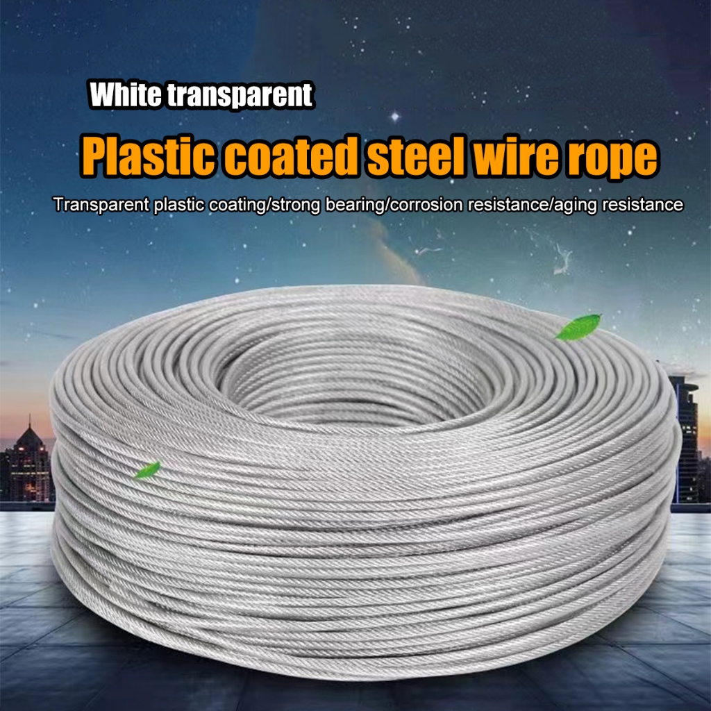 Transparent Galvanized Plastic Coated Steel Wire Rope Indoor Outdoor ...