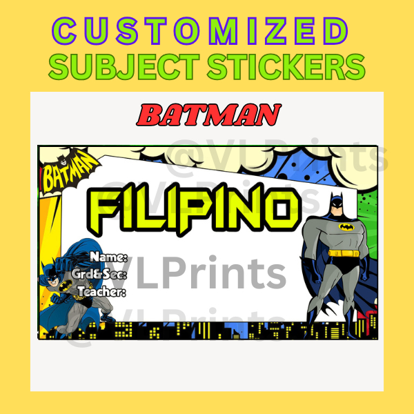 Customized Subject Sticker Label Notebook sticker label (Back to School ...