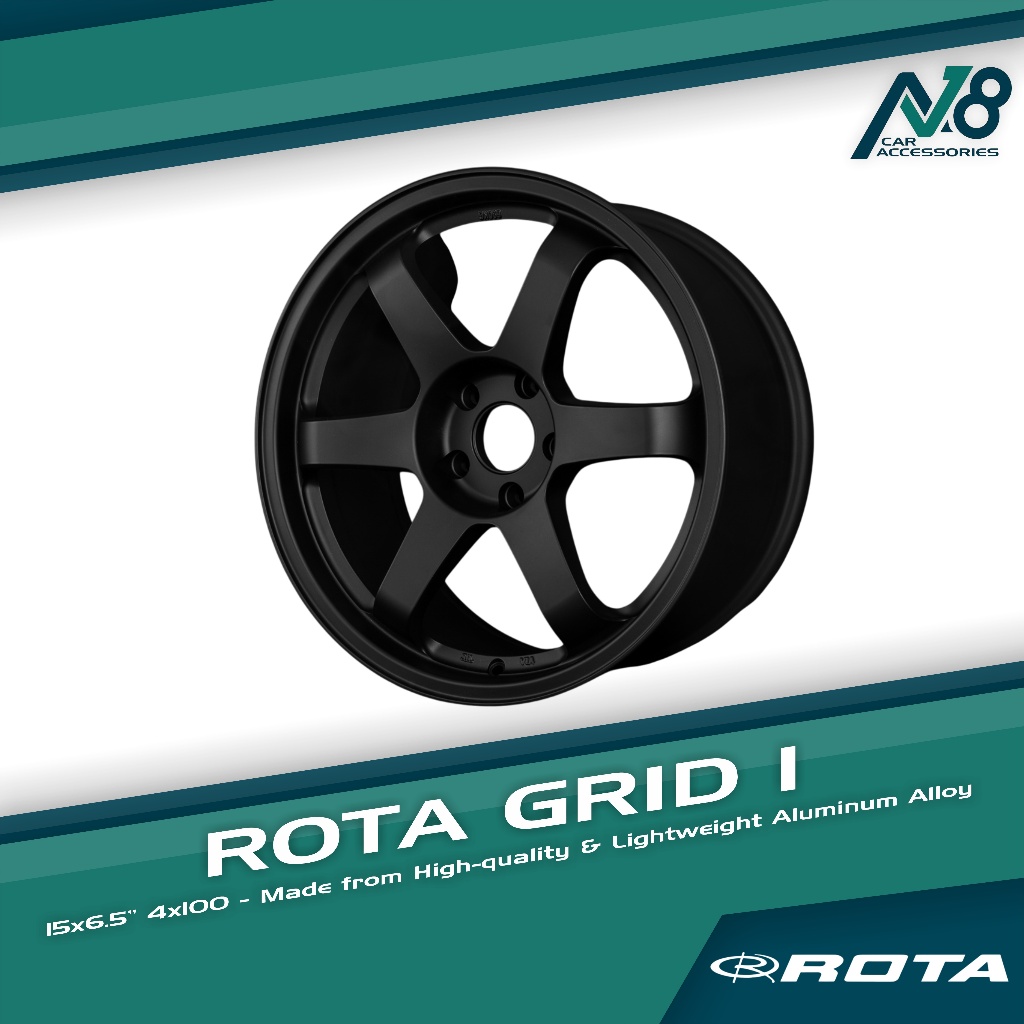 ROTA GRID1 15x6.5 4x100 FLAT BLACK Wheels Genuine | Shopee Philippines