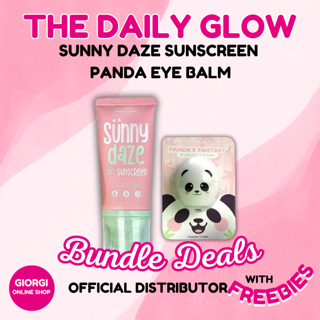 THE DAILY GLOW Sunny Daze Sunscreen | Panda Eye Balm BUNDLE | Shopee ...