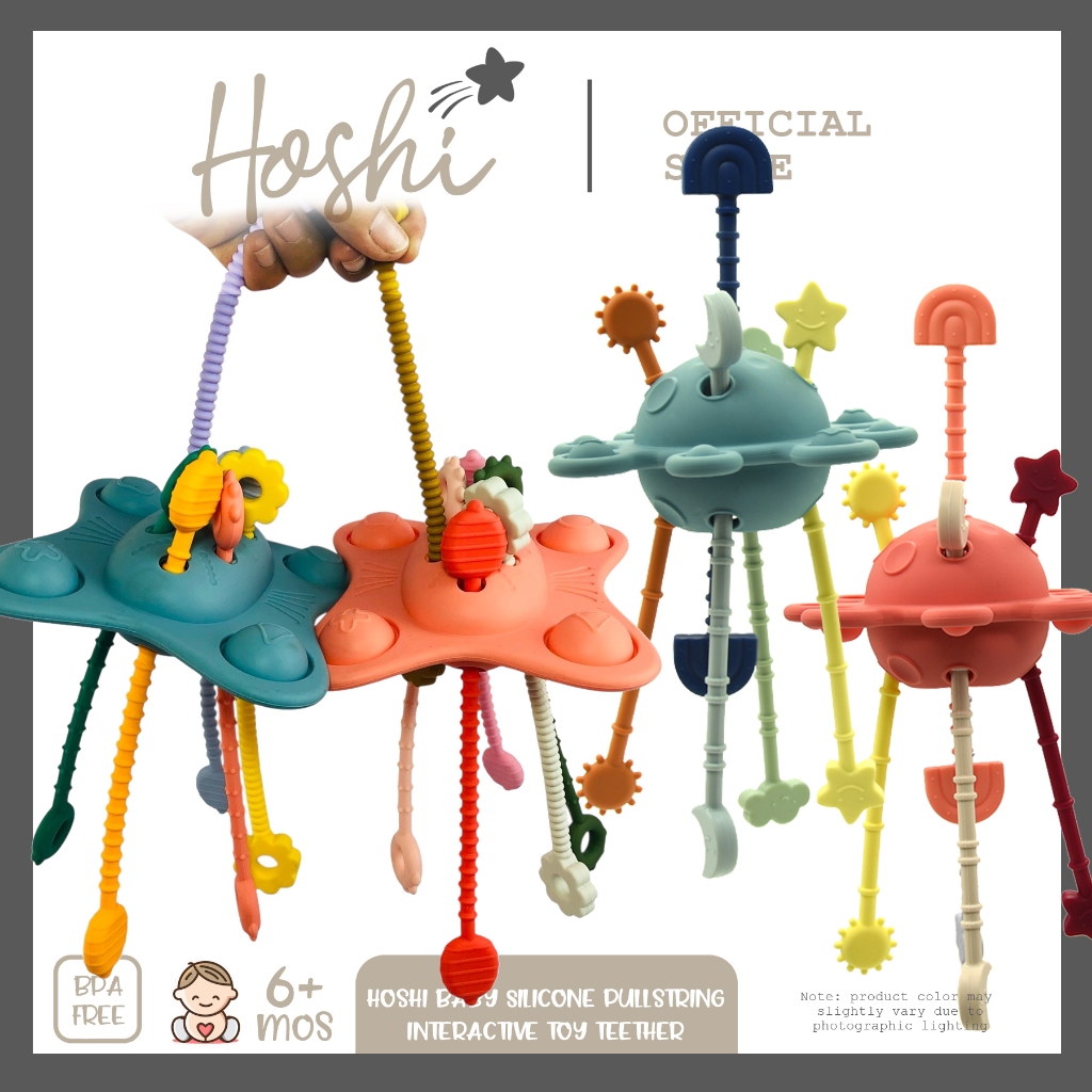 Hoshi Baby Galaxy Silicone Pullstring Interactive Toy Teether, Food ...