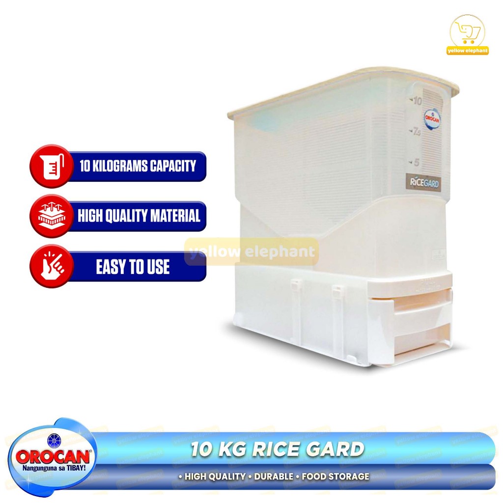 Orocan Rice Gard 10kg White Yellow elephant Everyday Low price | Shopee ...
