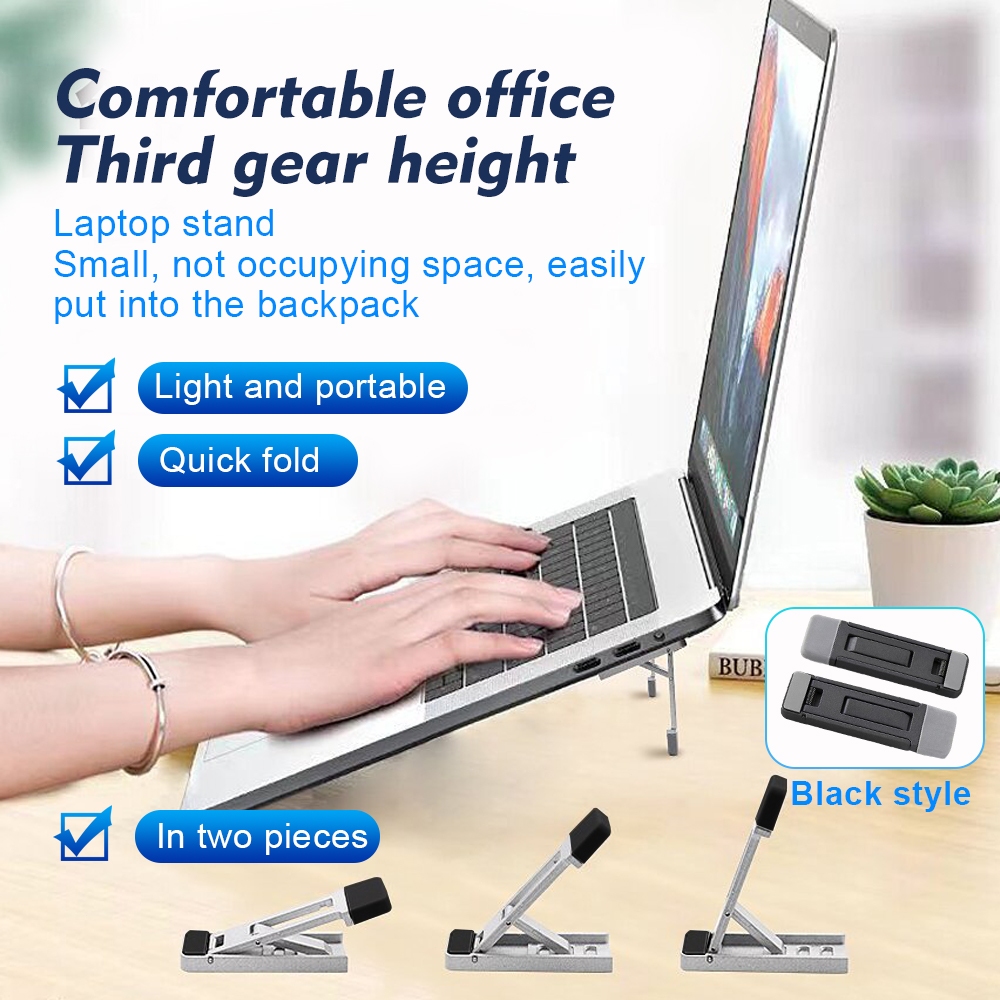 2-Pc Mini Foldable Laptop Stand – Keyboard Riser Bracket with 2 ...