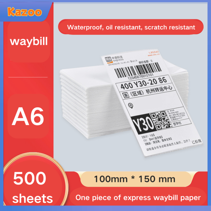 A6 Waybill Sticker FOLD TRIPLE PROOF 500pcs 100x150mm Thermal Barcode ...