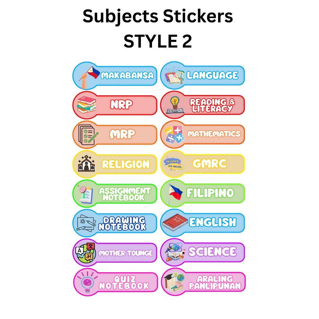 Notebook Subject Sticker! Label Sticker for All Grades | Shopee Philippines
