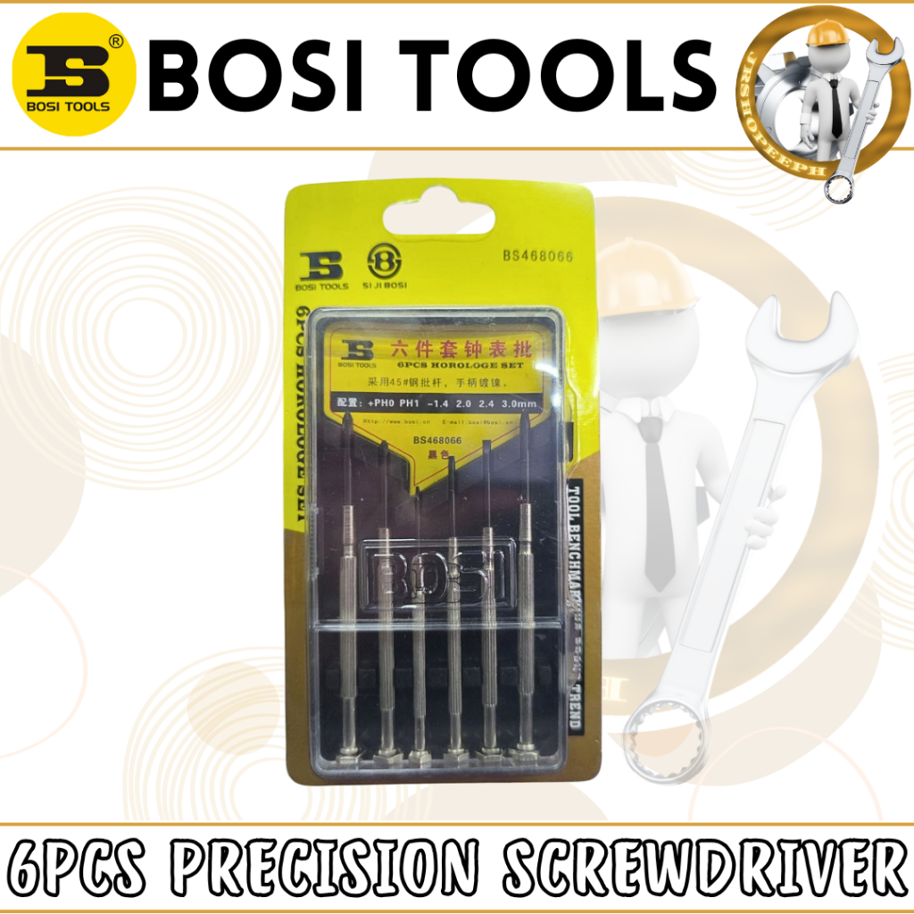 Jrshopeeph Bosi 6pcs Precision Screwdriver Set Chrome Handle High ...