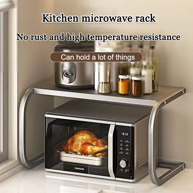Modern Microwave Oven Rack Double Layer Kitchen Accessories Organizers ...