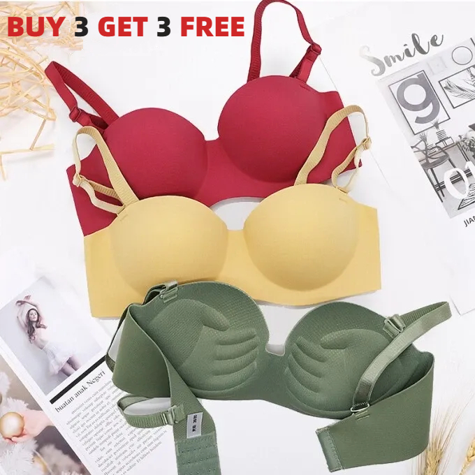 BUY 3 GET 3 Wireless Pushup Bra Massaging Bra Strap Removable Japanese ...