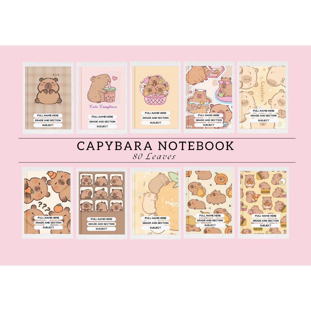 Capybara-Themed Personalized Notebook – 80 Leaves | Shopee Philippines