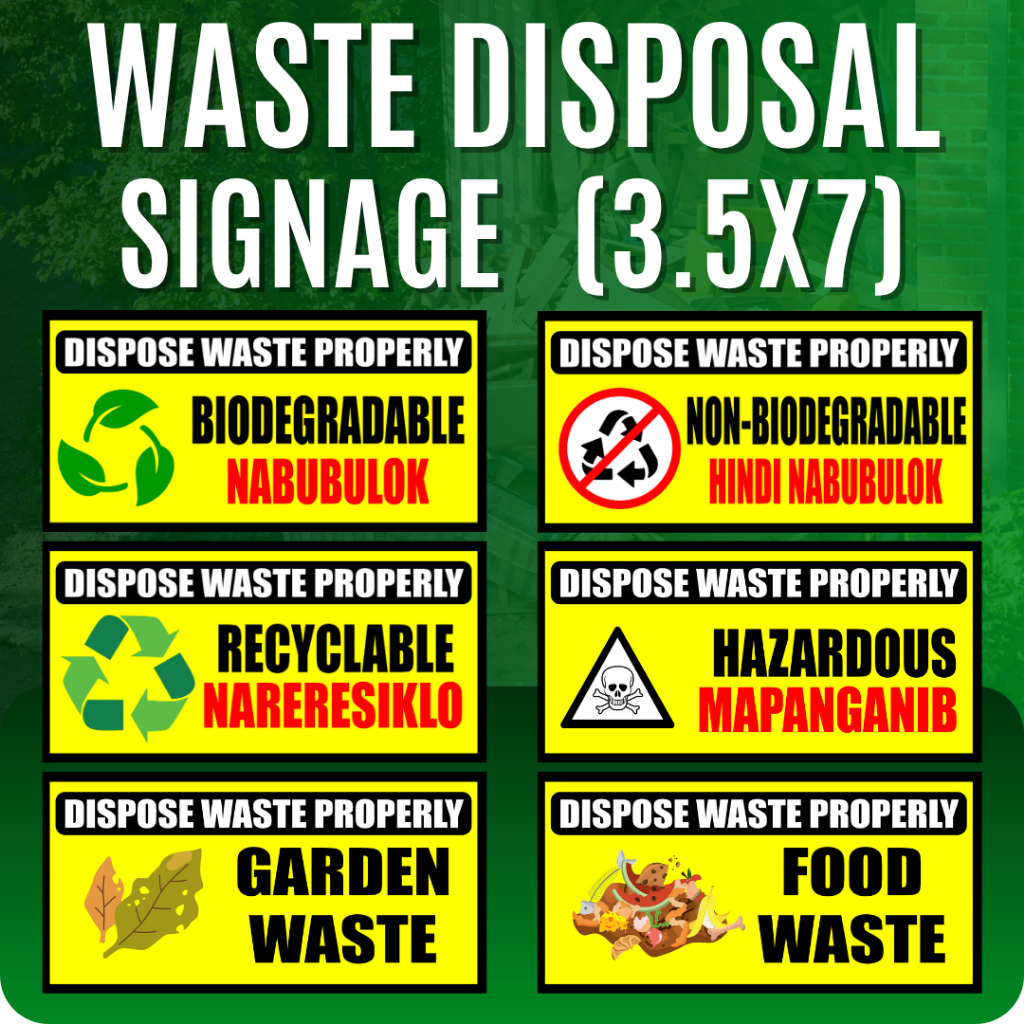 dispose waste properly sign pvc sintra 3.5x7 wate disposal signage ...