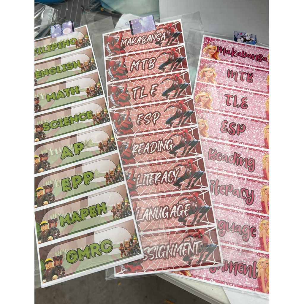 SUBJECT LABEL STICKER FOR NOTEBOOKS 16 SUBJECTS INCLUDED | Shopee ...