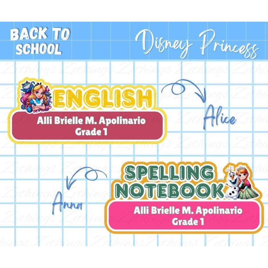 Subject Label Sticker | Subject and Name Character Design | Shopee ...