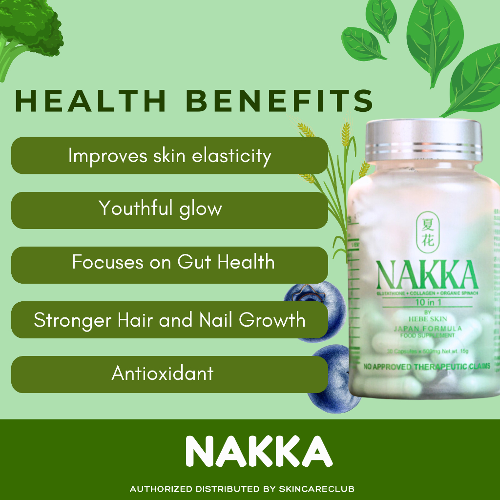 NAKKA GLUTATHIONE 10 in 1 | 30 CAPSULES | JAPAN FORMULATED | HEBE SKIN