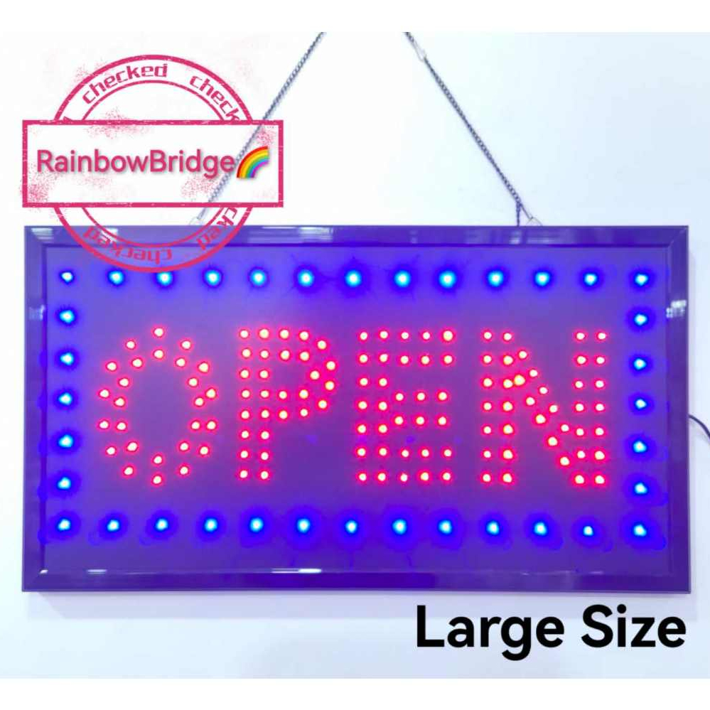 OPEN - RAINBOW BRIDGE LED SIGNAGE (New-Red+Blue Small & Large ) #SIZE ...