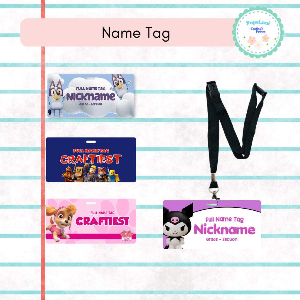 Personalized PVC ID Name Tag for school | Shopee Philippines