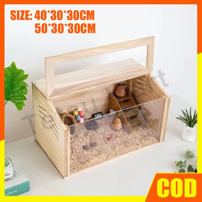 Picture of Wooden Hamster Cage with Ventilation Holes Chew-Proof Design | Shopee ...