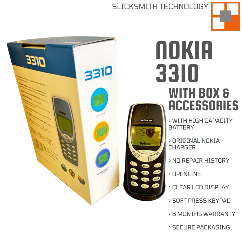 Nokia 3310 with Box Model Year 2000 | SlickSmith Technology | Shopee ...