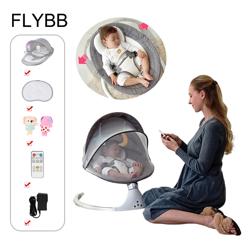 FLYBB Baby Rocking Chair Electric Baby Rocker Bouncer Chair Duyan