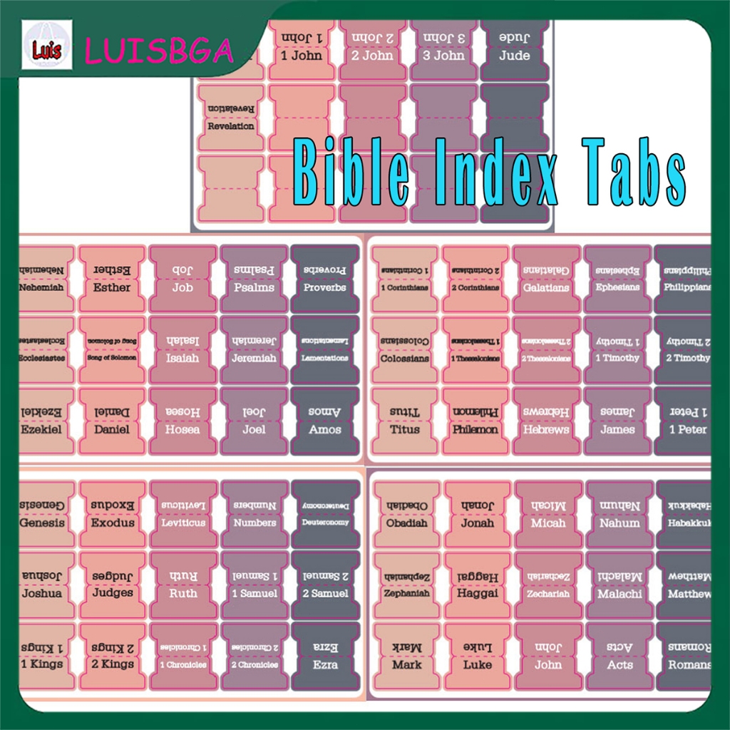 5-Piece Bible Index Tabs Set Giant Size Bible Sticker Tabs for Easy ...