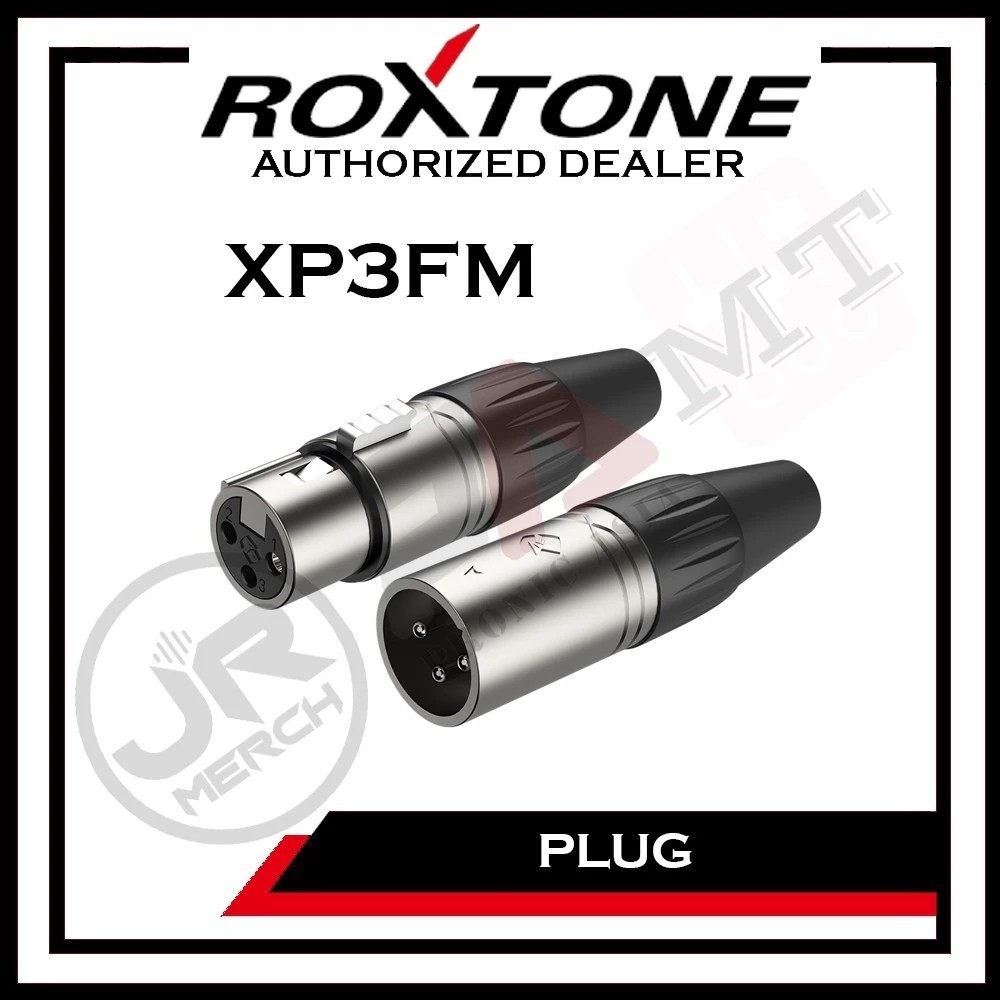 1pair Roxtone (XP3FM) Sold as Pair 3 Pin XLR Audio Male and Female Plug ...