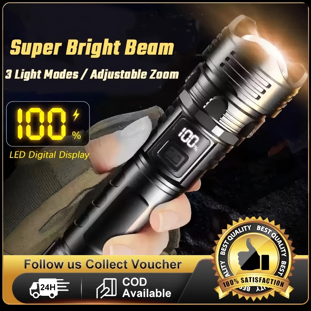 Flash light Super Bright Zoom Outdoor Flashlight Rechargeable ...