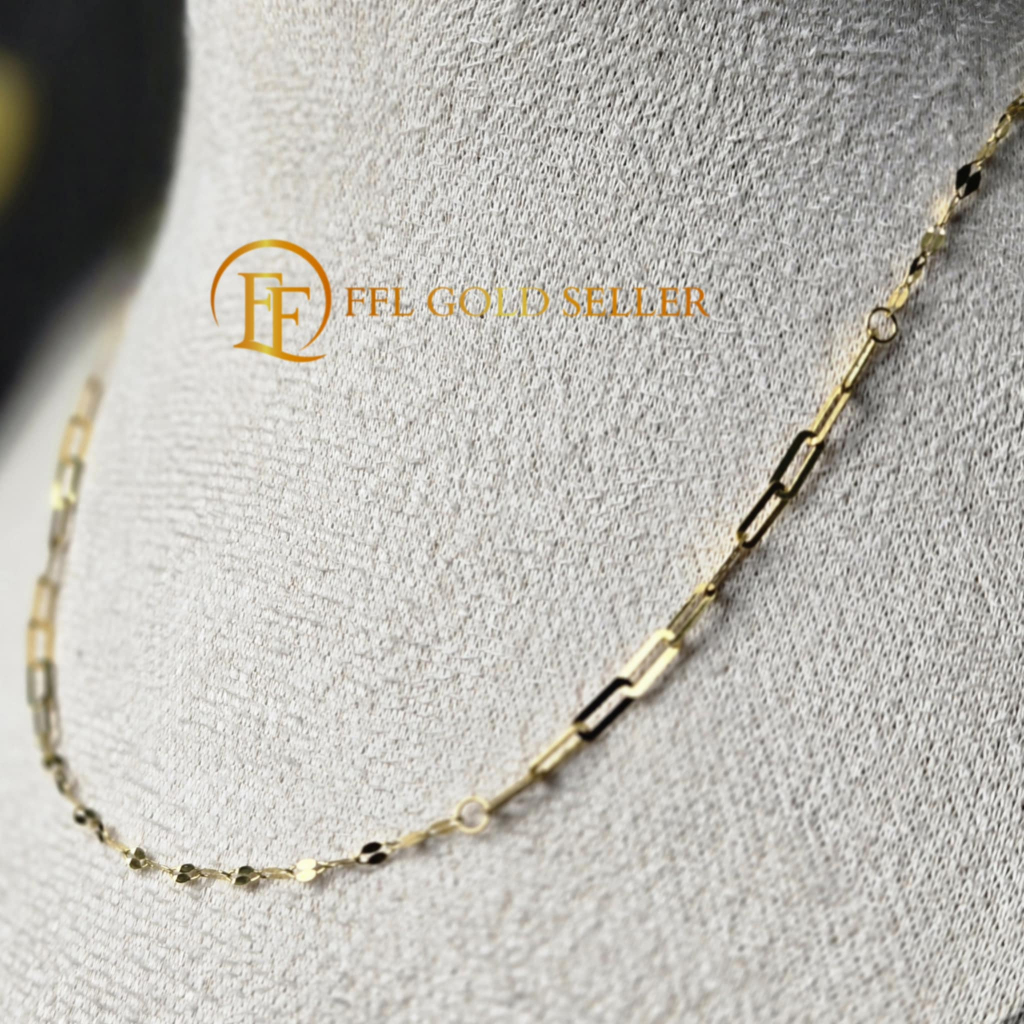 Dancing & Paperclip Combo Chain | 18k Gold Necklace for Women | 18 ...