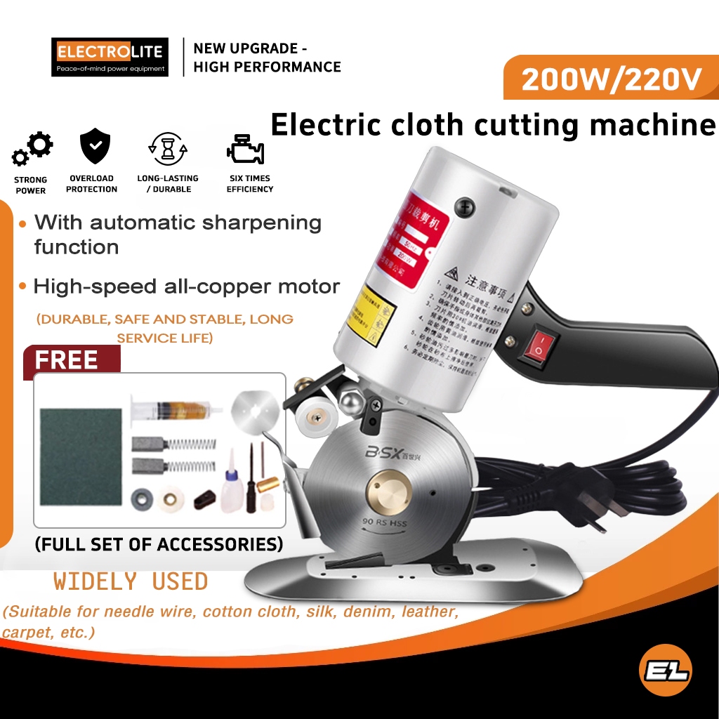 Electric Cloth Cutter Portable Round Knife Cloth Cutter 90mm Hand-held ...