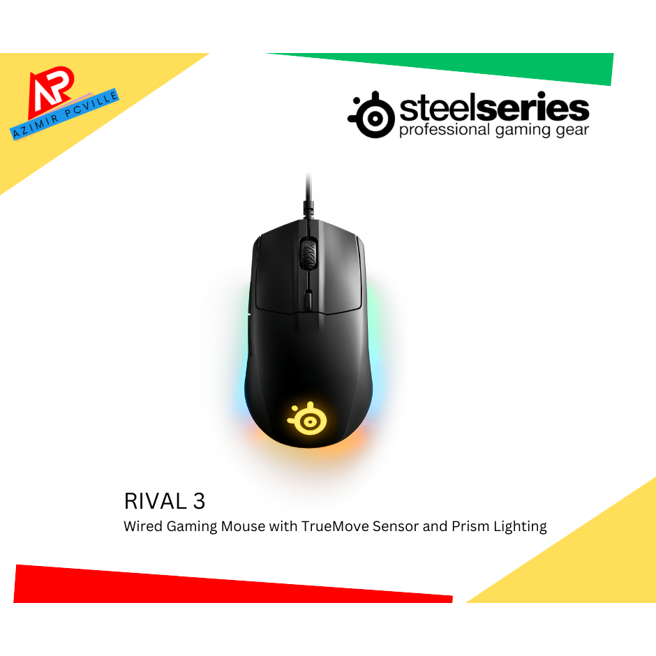 Steelseries Rival 3 RBG Gaming Mouse USB Optical Sensor | Shopee ...