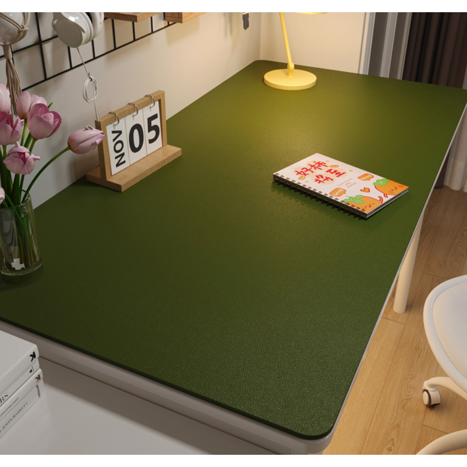 KIMIGO Simple Color Leather Computer Desk Mat Oil-Proof Table Cloth ...