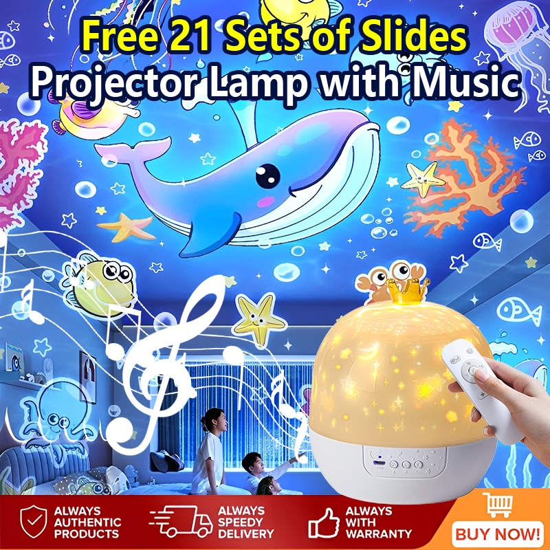 3 in 1 Upgrad Starry Sky Projector Lamp with Music Rotatable LED Night