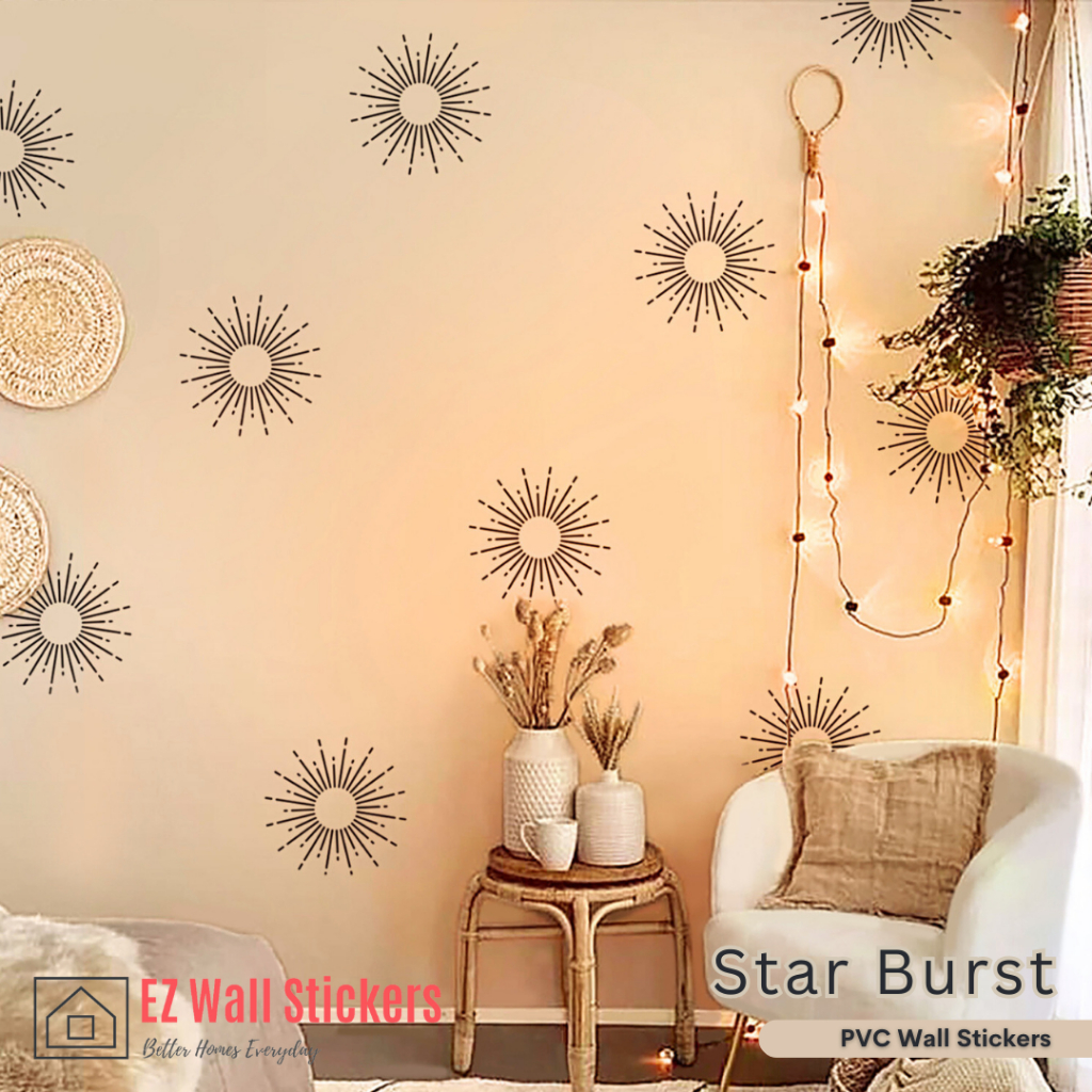 EZ Sticker Star Burst boho Style Self-Adhesive Wall Stickers A Set Of ...